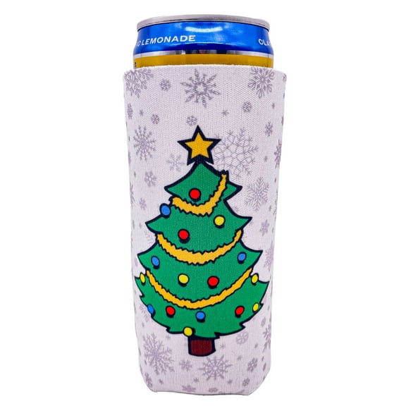 Christmas Tree Pattern Slim Can Coolie