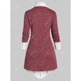 thumbnail image 2 of Tallas grandes Hebillas Two Tone Cable Knit Cardigan Rosegal Mangas largas de talla grande, 2 of 5