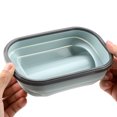 thumbnail image 3 of Qiilu Silicone Lunch Box,Food Grade Silicone Foldable Lunch Box Portable Rectangle Food Storage Container, Folding Lunch Box, 3 of 8
