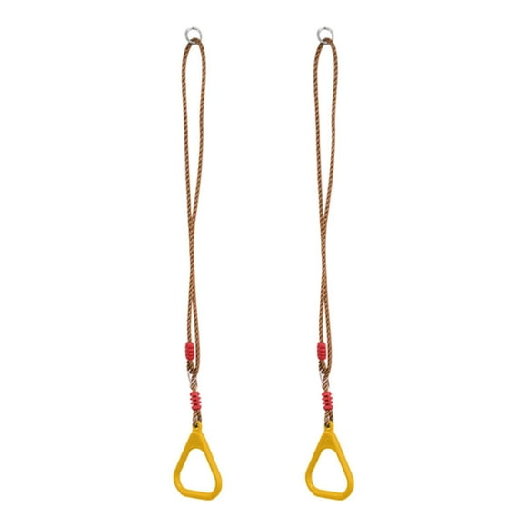 Almencla Anneaux de Gymnastique pour Enfants Portables Exercice à la Maison pour Cour Arrière pour Garçons Filles Jaune