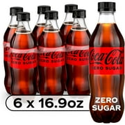 Coca-Cola Zero Sugar Sugar-Free Soda Pop, 16.9 fl oz Bottles, 6 Pack