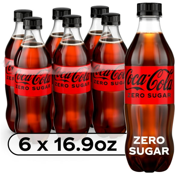 Coca-Cola Zero Sugar Sugar-Free Soda Pop, 16.9 fl oz Bottles, 6 Pack
