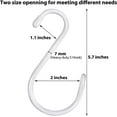 thumbnail image 2 of 6 Pack White Large Rubber Coated S Hooks Non-Slip Heavy Duty Closet Patio Hook for Hanging Clothes Purses Backpacks Handbags Jeans Hats Tote Towels Plants Bird Feeders Kitchenware Cups Pans pots, 2 of 5