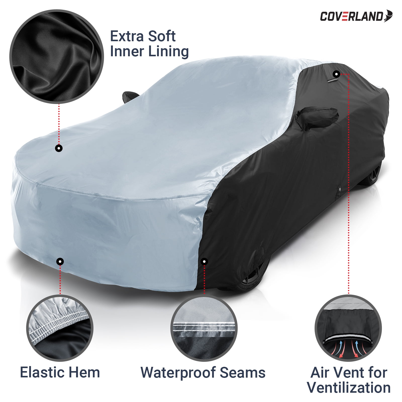 identifikation Thriller mover Custom Premium Plus Car Cover Fits: [Audi A6 Sedan] 2019-2023 Waterproof  All-Weather (2-Tone - Black / Gray) - Walmart.com