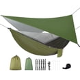 thumbnail image 1 of FIRINER Hamaca para Acampar con Lona para Mosca de Lluvia y mosquitera, Tienda de campaña portátil Individual Doble con Correa para árbol, Hamaca para Mochilero con Cubierta para Lluvia para Senderism, 1 of 5