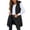 Black, variant on cocolona Long Puffer Vest for Women Hooded Sleeveless Stand Collar Casual Coats Fall Winter Zipper Warm LightWeight Jacket with Pocket