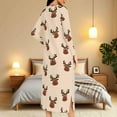thumbnail image 5 of Christmas Zip Robes for Women Long,Elk Snowflake Pajama Dresses Long Sleeve Housecoats Pockets Nightgown Plus Size Loungewear Full Length Housecoat, 5 of 9