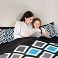 thumbnail image 5 of Castle Fairy Geometric Plaid Full Size Comforter Sets,Minimalist Checkered Bedding Sets, 5 of 8