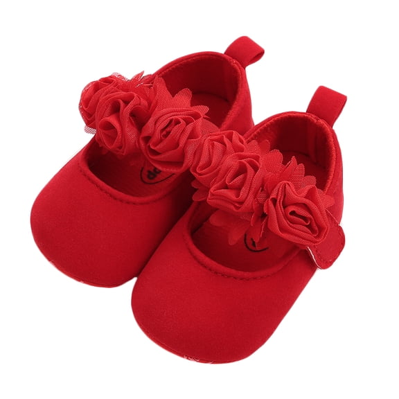 LOLIPPYY 1 Pair of Lightweight Barefoot Shoes for Toddlers in Red Cotton with Breathable Design for Dance Class