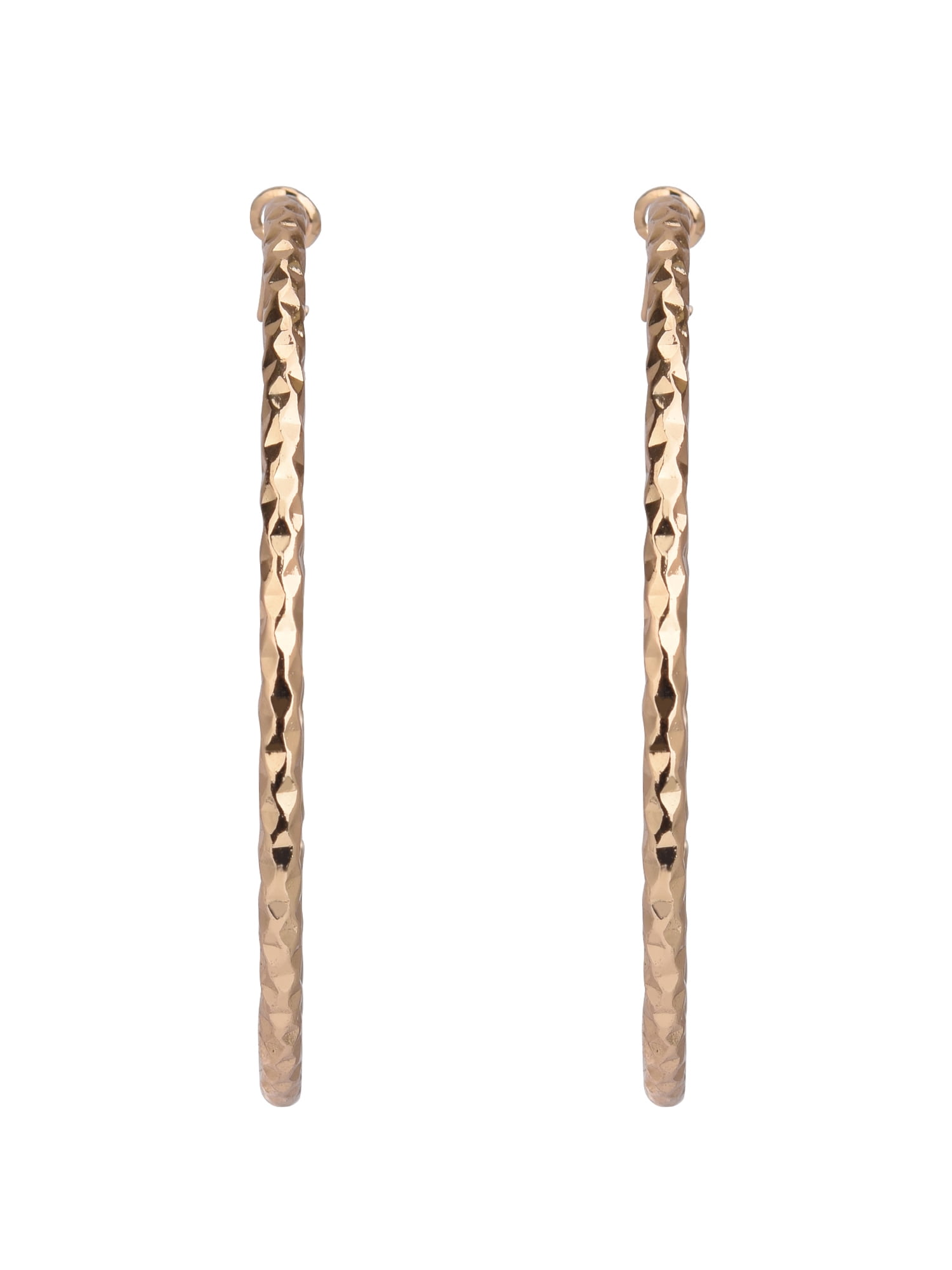 Time and Tru Adult Women's Gold Tone Textured Metal Hoop Earring