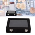thumbnail image 1 of Ring Box Storage Box, 7 Compartment Jewelry Display Case, Velvet Ring Storage Box With Clear Lid For Rings, Earrings And Cufflinks, 1 of 8