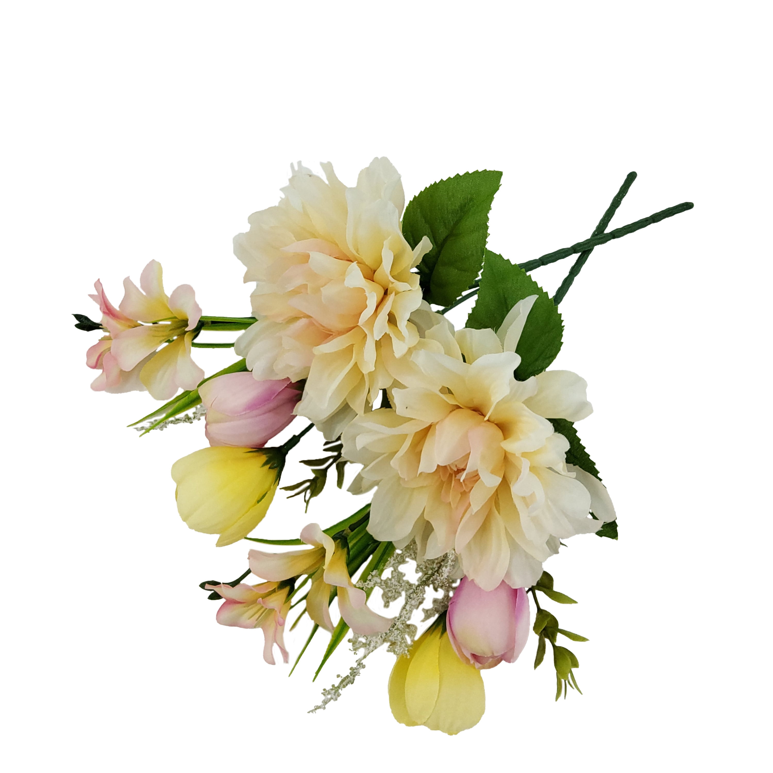 Mainstays 11.5  inches Indoor Artificial Dahlia Mix Pick, Cream Color.