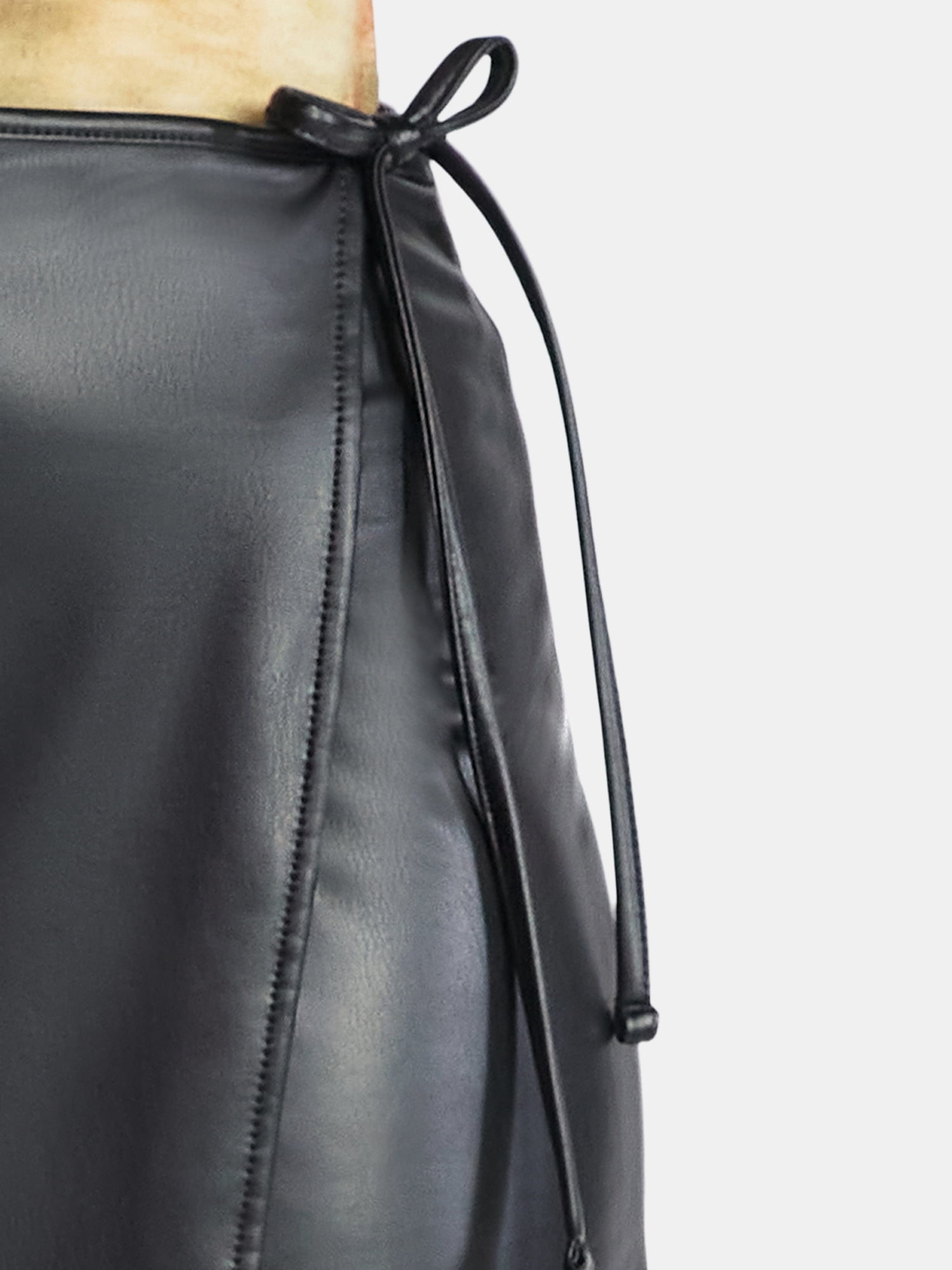 Madden NYC Women's Faux Leather Wrap Skort
