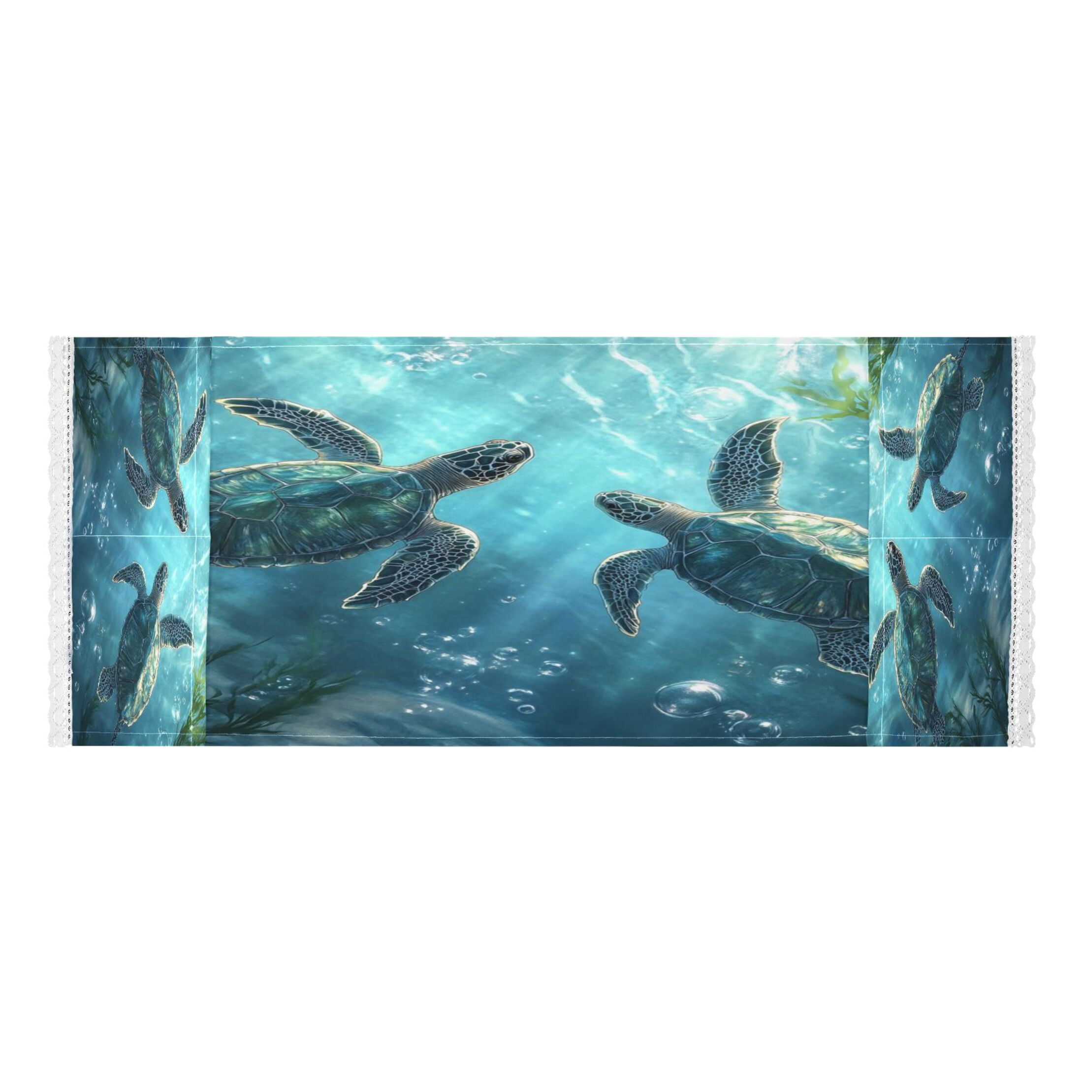 WOBOGO Sea Turtle Playing Figure Washing Machine Cloth Dryer Refrigerator Top Cover Protective Non-Slip Mat For Kitchen Laundry