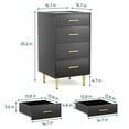 thumbnail image 4 of Algherohein 4 Drawer Dressers for Bedroom,Chest of Drawers with Glass Desktop,Black, 4 of 5