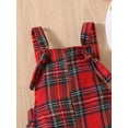 thumbnail image 5 of Baby Summer Clothes 6M 12M 18M 24M 3Y 4Y Toddler Romper Kids Girls Suspender Pants Vintage Elastic Waist Plaid Flare Pants Casual Jumpsuit, 5 of 10
