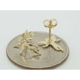 thumbnail image 5 of 14k Solid Yellow Gold Angel Stud Earrings Women Push Back, 5 of 11