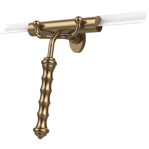 Shower Squeegee with Wavy Handle in Brushed Bronze