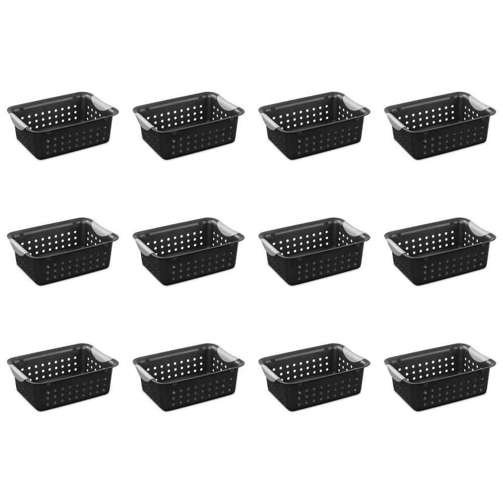 Sterilite Small Ultra™ Basket Black Set of 12