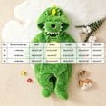 thumbnail image 4 of OJSFQUFP Baby Dinosaur Toddler Fuzzy Plush Hooded Zipper Jumpsuit Infant Cosplay Romper for Halloween Party, 4 of 6