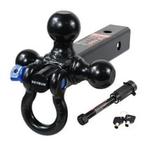 Reysun Trailer Hitch Tri-ball Hitch Mount With Rotatoble Tow Shackle,