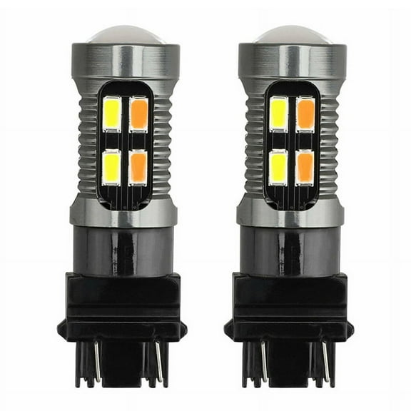 2X LED Light Dual Color Bulb T25 3157 P27-7W 5630 20SMD Canbus Car Brake Reverse Lamp Turn Signal White Amber B