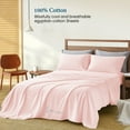 Picture of Sathi Linen 600 Thread Count  100% Cotton 4-Pcs (1-Flat Sheet +1- Fitted Sheet + 2-Pillow Cover ) Sheet set Color Blush Pink Solid Size King Size Deep 15 Inch  Pattern Solid 