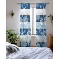 thumbnail image 3 of Navy Blue Coastal Beach Sheer Curtains 84 Inch Length 2 Panels Set for Living Room/Bedroom, Nautical Starfish Coral Vintage Wooden Kitchen Curtains Grommet Curtains Window Treatments 52"x84"x2, 3 of 7