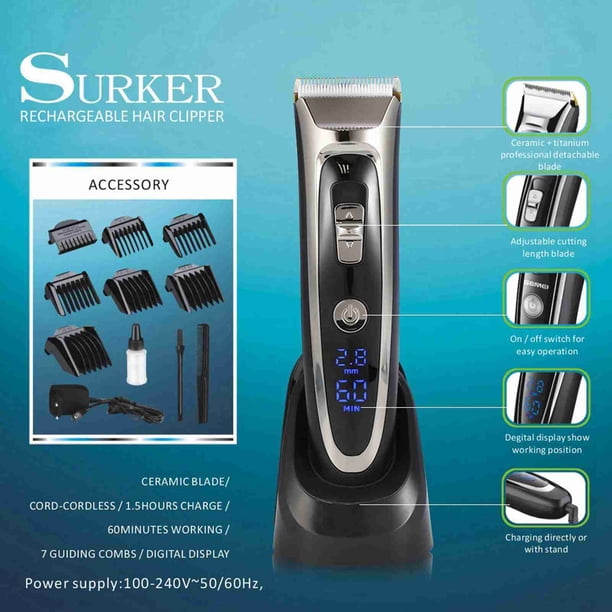 Recortadora Para Adultos Cerámico Cerámico Clipper Profesional Dispasía De Desglose Mute Trimmer De Corte Eléctrico