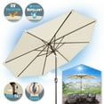 thumbnail image 4 of Sunrise Outdoor 10' Patio Umbrella 8 ribs with Tilt and Crank Garden Parasol Market Sunshade Umbrella (Ecru), 4 of 10
