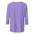 thumbnail image 6 of thefmos Women's Fall Winter Round Neck 3/4 Sleeve Solid Basic Casual Pullover Tops Tshirt Comfy Loose Fit Blouses for Women Cute Trendy Everyday Wear Business Work Clothes, Purple S, 6 of 8