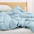 thumbnail image 2 of Peace Nest All Season Lightweight & Medium Weight White Goose Feather Down Comforter Duvet Insert California King - Blue Lightweight, 2 of 5