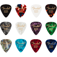 Fender 351 Shape Celluloid Medley Guitar Picks (12-pack) Extra Heavy 12 Pack