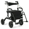 thumbnail image 1 of Giantex Déambulateurs pour Aînés, Déambulateur Pliant à Roulettes avec Dossier Réversible, Rangement Détachable et Porte-Parapluie, Noir, 1 of 9