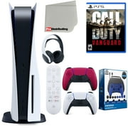Sony Playstation 5 Disc Version (Sony PS5 Disc) with Cosmic Red Extra Controller, Headset, Media Remote, Call of Duty: Vanguard, Accessory Starter Kit and Microfiber Cleaning Cloth Bundle