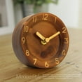 thumbnail image 4 of Creative solid wood alarm clock Fashion wooden needle Mute small table clock Log clock, 4 of 6