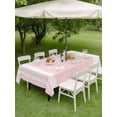 thumbnail image 3 of Outdoor Tablecloth with Umbrella Hole & Zipper, Pink Rectangle Tablecloth 52x70 Inch, Farmhouse Striped Vertical Art Modern Patio Table Cover Waterproof Table Cloth for Picnic/Party, 3 of 7