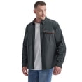 thumbnail image 3 of Mr.Stream Men's Washed Cotton Two Pockets Long Sleeve Work Snap Solid Heavyweight Twill Shirts 3261 Gray XL, 3 of 7
