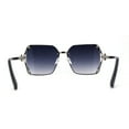 thumbnail image 2 of Womens 90s Luxury Jewel Ribbon Hinge Square Butterfly Sunglasses Silver Smoke, 2 of 4