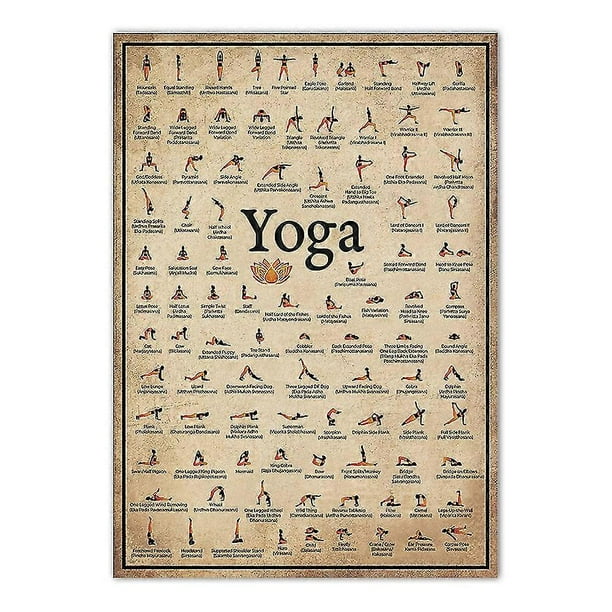 Yoga Poses Poster Exercise Posters Oil Canvas Home Workout Poster Yoga Art Asanas Background Wall Decoration
