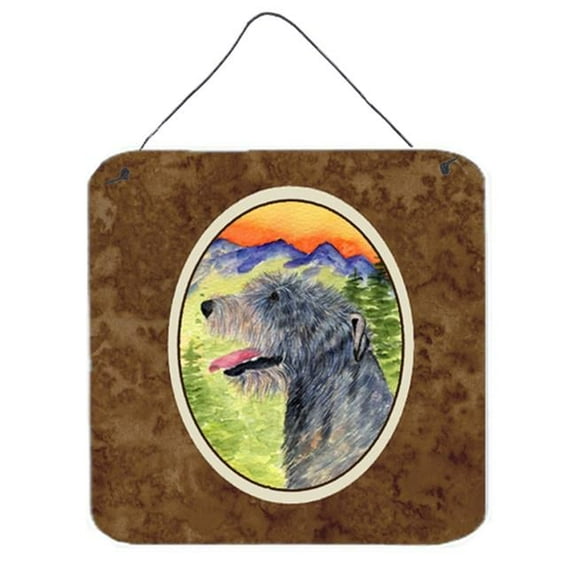 Irish Wolfhound Aluminium Metal Wall Or Door Hanging Prints - 6 x 6 In.