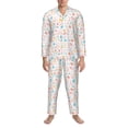 thumbnail image 3 of Picia Happy Easter Pattern Men’s Long-Sleeve Sleepwear Set - Soft 2-Piece Loungewear with Pockets, Comfy PJs for Relaxing Nights-XX-Large, 3 of 7