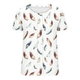 thumbnail image 7 of Xuyuer Blouse for Women Dressy Casual Short Short Sleeve Boho Tops Fashion Floral Crew Neck Tunic Shirts Summer Clothes Fashionable Casual Loose Round Neck T-shirt Solid Color Top, 7 of 7