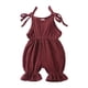 thumbnail image 1 of Body De Bebé Canastilla Onesies Para Niñas Pequeñas Moda Lindo Color Sólido Algodón Lino Volantes Frenulum Mono Romper Borgoña Odeerbi LM103-9027, 1 of 9