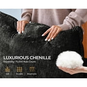 BEDEEP Movable Storage Ottoman for Modular Sectional Sofa, Chenille Ottoman with Storage for Living Room, Black