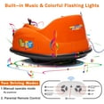 thumbnail image 5 of Historyli Powered Ride-Ons, 12V Bumper Car,Electric Toy Ride on Battery Car with Parent Remote Control,360 Degree Spin,2-Speed,Music & LED Lights,Orange, 5 of 7