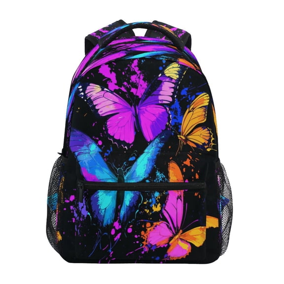 DIXRUYEE Backpack Schoolbag Colorful Butterfly Symphony Pattern 15L/18L 2-SIZE
