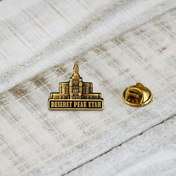 Deseret Peaks Utah Antique Gold Temple Tie Pin by Ringmasters