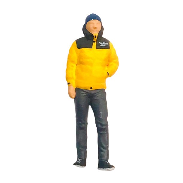 Figuras de Diorama pintadas en invierno CUTICAT accesorios para casa de muñecas 1/64 amarillo