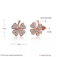 thumbnail image 3 of QQTDFG Rose Gold Platinum Plated Earrings Stud AAA Zirconia Push Back Clover .48" L251-18K Gold Rose Plated, 3 of 7